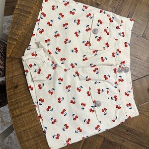 Kate Spade Cherry Print Cream Shorts